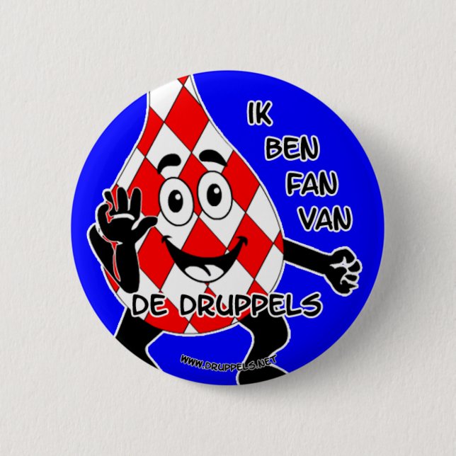 Macaron Rond 5 Cm "Je suis FAN de De Druppels" (Devant)