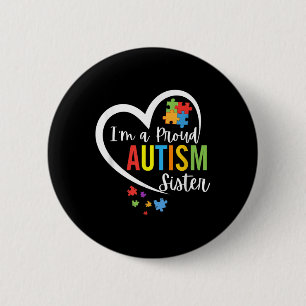 Macaron Rond 5 Cm Je Suis Fier Autisme Soeur Amour Coeur Autisme