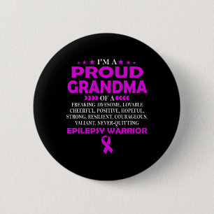 Macaron Rond 5 Cm Je suis fière grand-mère du guerrier épileptique t