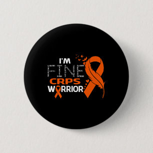 Macaron Rond 5 Cm Je suis Fine Crps Warrior Awareness Feather