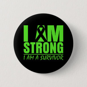 Macaron Rond 5 Cm Je suis fort je suis un lymphome non Hodgkinien de