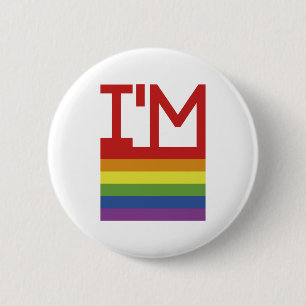 Macaron Rond 5 Cm Je suis gay  Indicateur Rainbow