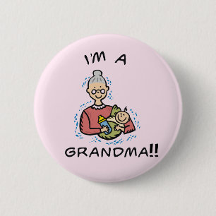 Macaron Rond 5 Cm Je suis grand-mère et bébé