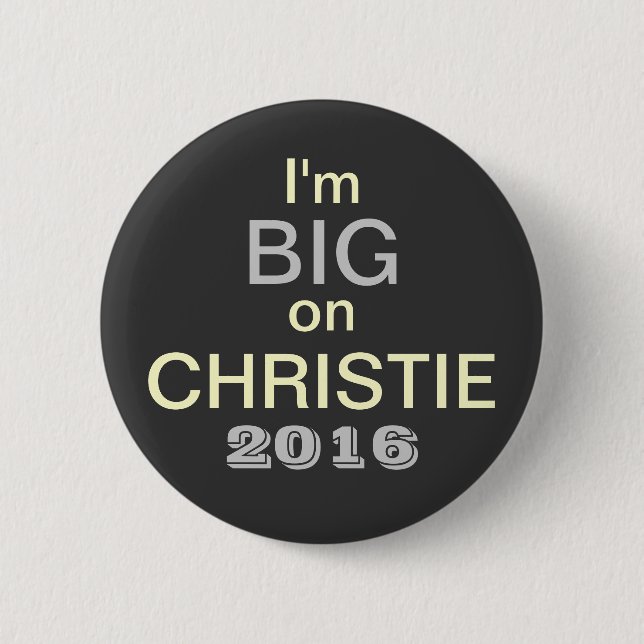 Macaron Rond 5 Cm Je suis GRAND sur le bouton de Christie 2016 (Devant)