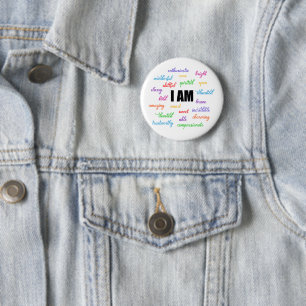 Macaron Rond 5 Cm Je Suis Inspiré, Positif, Religieux, Chrétien