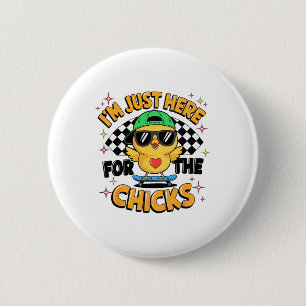 Macaron Rond 5 Cm Je suis juste ici pour les poussins Mignons garçon