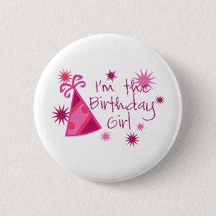 Macaron Rond 5 Cm Je suis la fille d'anniversaire