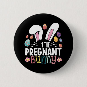 Macaron Rond 5 Cm Je suis la maman lapin enceinte Pâques tenue coord