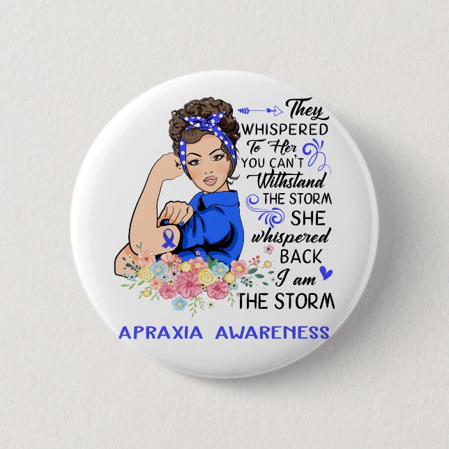 Macaron Rond 5 Cm Je Suis La Tempête APRAXIA Sensibilisation (Devant)