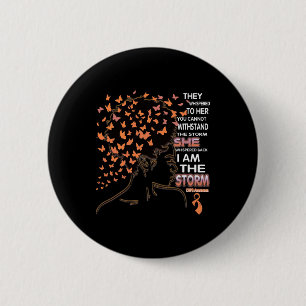 Macaron Rond 5 Cm Je suis la tempête Black Woman CRPS Sensibilisatio