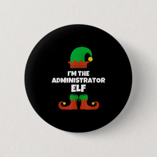 Macaron Rond 5 Cm Je suis l'administrateur Elf Family Pyjama Noël