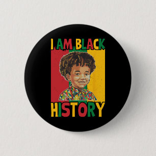 Macaron Rond 5 Cm Je suis le garçon de l'histoire noire Afro-América