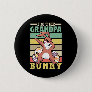 Macaron Rond 5 Cm Je suis le grand-père Bunny dit Joyeux Oeuf Gra de