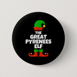 Macaron Rond 5 Cm Je suis le grand Pyrenees Elf Famille Pyjama Noël