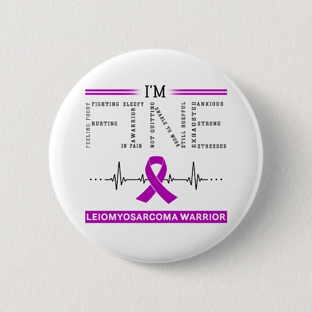 Macaron Rond 5 Cm Je suis le guerrier de Leiomyosarcoma (Devant)