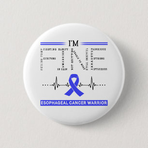 Macaron Rond 5 Cm Je suis le guerrier du cancer de l'oesophage