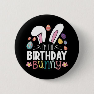 Macaron Rond 5 Cm Je suis le lapin d'anniversaire Pâques tenue de fa
