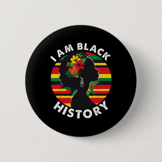 Macaron Rond 5 Cm Je suis le Mois de l'Histoire des Noirs Adolescent