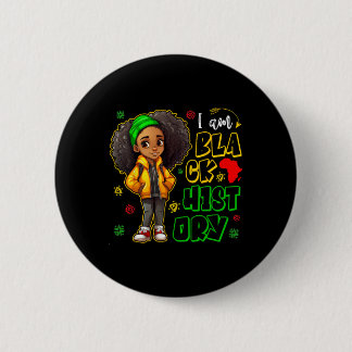 Macaron Rond 5 Cm Je suis le Mois de l'histoire des Noirs Adolescent
