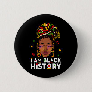 Macaron Rond 5 Cm Je suis le Mois de l'Histoire des Noirs Afro-Améri