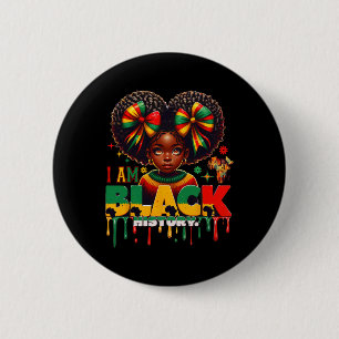 Macaron Rond 5 Cm Je suis le Mois de l'histoire des Noirs Afro-Améri