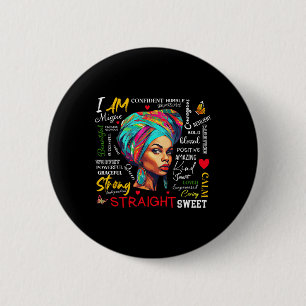 Macaron Rond 5 Cm Je suis le mois de l'histoire des Noirs femme fill