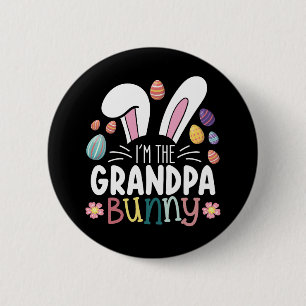 Macaron Rond 5 Cm Je suis le papy lapin Pâques tenue de famille