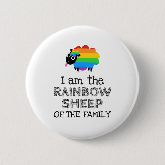 Macaron Rond 5 Cm Je suis le RAINBOW SHEEP de la famille