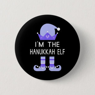 Macaron Rond 5 Cm Je suis L'Elfe Hanoukka Juif Menorah Drôle