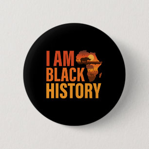 Macaron Rond 5 Cm Je suis Mois de l'histoire des Noirs Mela Noir Afr