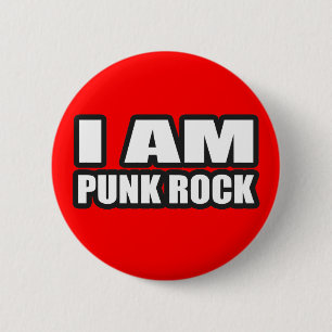 Macaron Rond 5 Cm JE SUIS musique de punk de filles de types de PUNK