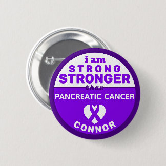 Macaron Rond 5 Cm Je suis plus fort que le bouton Cancer du pancréas