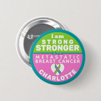 Macaron Rond 5 Cm Je suis plus forte que le bouton de cancer du sein