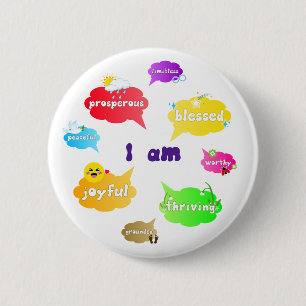 Macaron Rond 5 Cm Je Suis Positive Affirmations Mots Self Love
