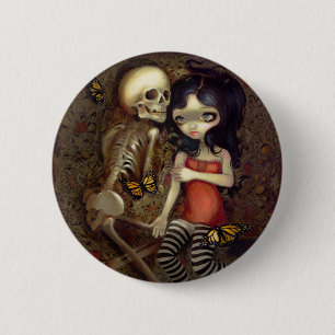 Macaron Rond 5 Cm "Je suis presque avec vous" bouton