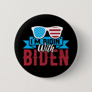 Macaron Rond 5 Cm Je suis Ridin With Biden