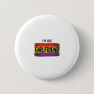 Macaron Rond 5 Cm Je suis son petit ami Arc-en-ciel Fierté Vecteur T