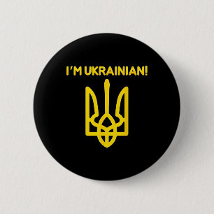 Macaron Rond 5 Cm Je suis ukrainien Armoiries ukrainiennes Pouvoir u