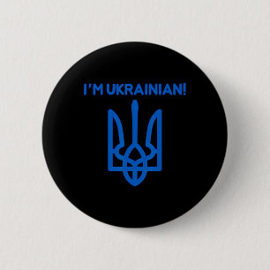Macaron Rond 5 Cm Je suis ukrainien Ukraine Armoiries ukrainiennes P
