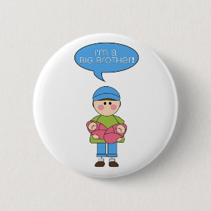 Macaron Rond 5 Cm je suis un bouton de frère (soeurs jumelles)