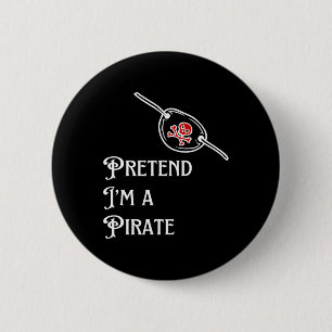 Macaron Rond 5 Cm Je suis un costume d'Halloween Pirate Lazy facile