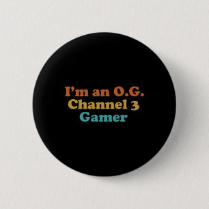 Macaron Rond 5 Cm Je suis un gamer OG Channel 3 drôle rétro vintage