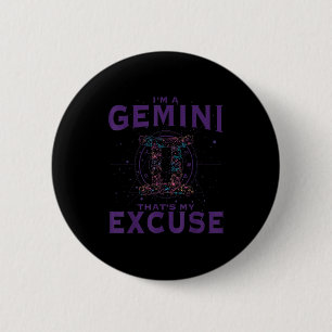 Macaron Rond 5 Cm Je Suis Un Gemini Zodiac Sign Graphisme Art Twins