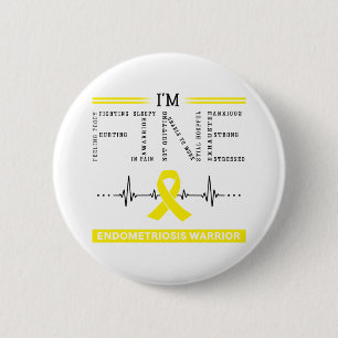 Macaron Rond 5 Cm Je suis un guerrier de l'Endometriose fine