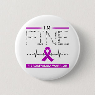 Macaron Rond 5 Cm Je suis un guerrier fibromyalgique