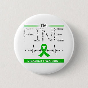 Macaron Rond 5 Cm Je suis un guerrier pour handicapés