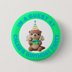Macaron Rond 5 Cm Je suis un invité Identification de fête d'anniv
