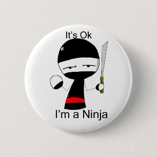 Macaron Rond 5 Cm Je suis un Ninja (le bouton)