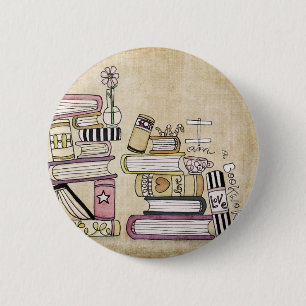 Macaron Rond 5 Cm je suis un rat de bibliothèque