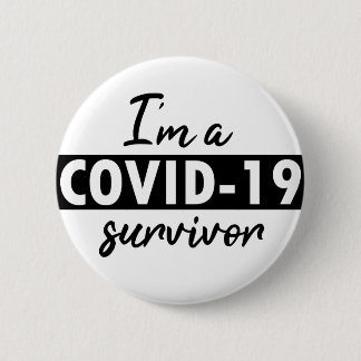 Macaron Rond 5 Cm Je suis un survivant de COVID-19